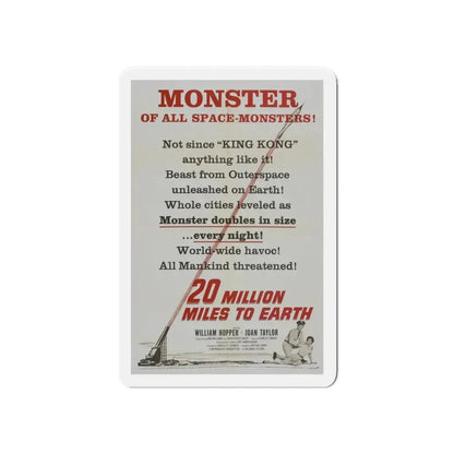 20 MILLION MILES TO EARTH (TEASER) 1957 Movie Poster - Refrigerator Magnet 6 Inch - The Sticker Space
