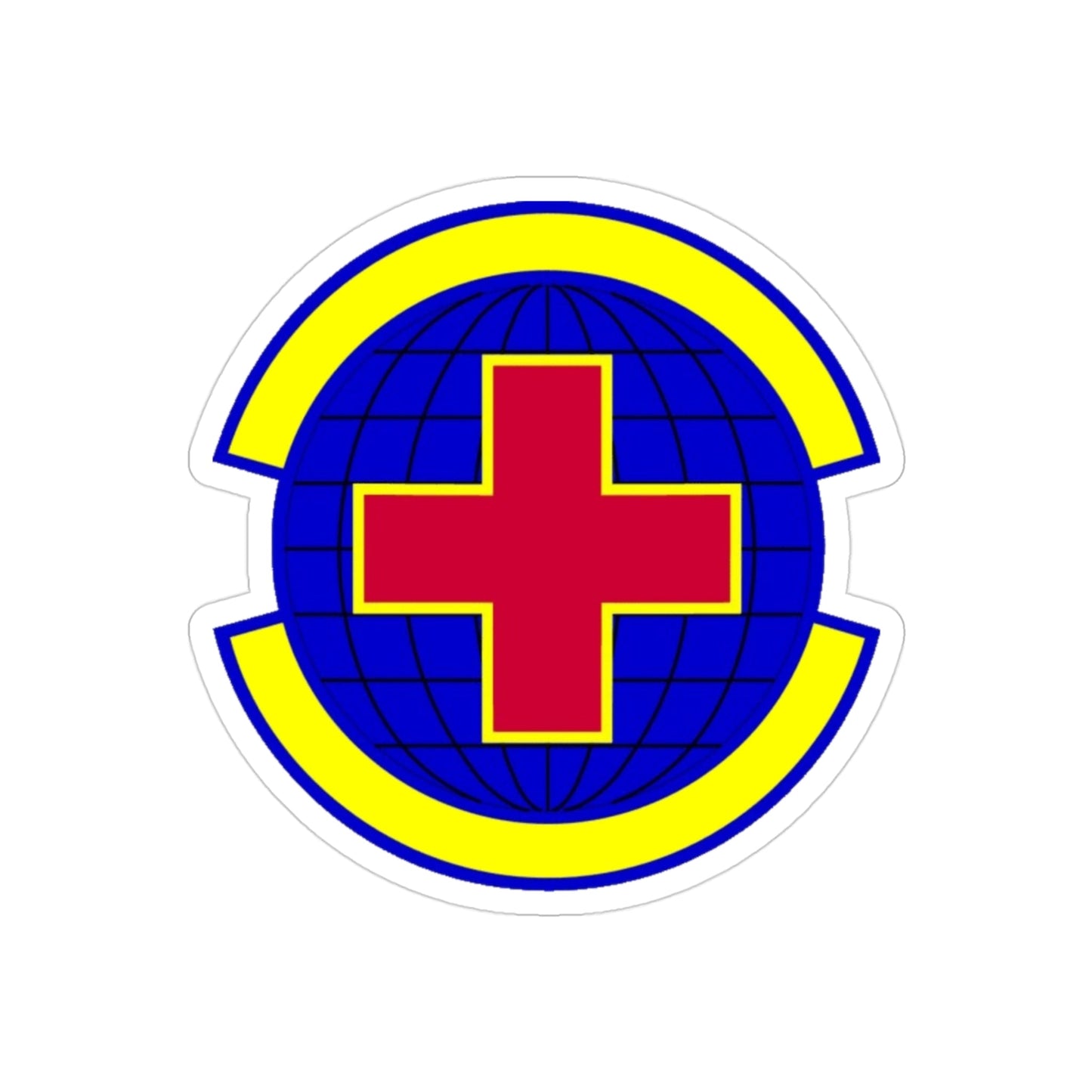 20 Operational Medical Readiness Squadron ACC (U.S. Air Force) REVERSE PRINT Transparent STICKER-3" × 3"-The Sticker Space