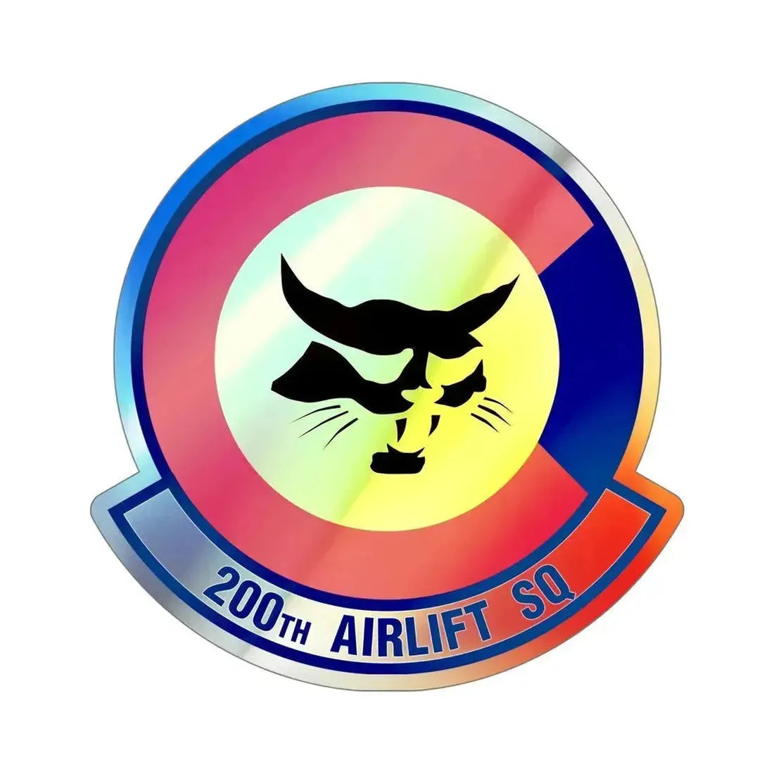 200 Airlift Squadron (U.S. Air Force) Holographic STICKER Die-Cut Vinyl Decal 6 Inch Holographic - The Sticker Space