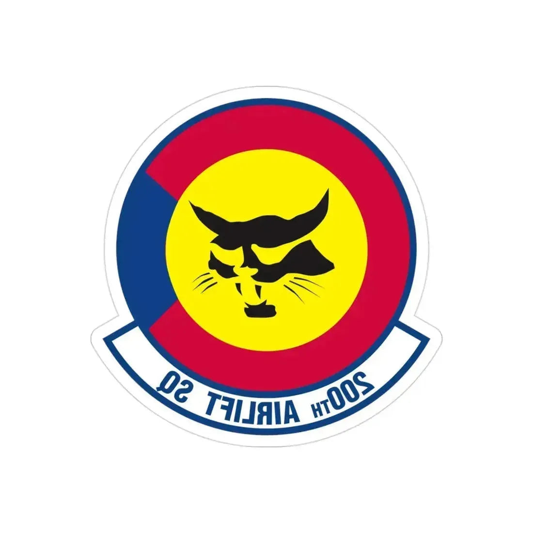 200 Airlift Squadron (U.S. Air Force) REVERSE PRINT Transparent Die-Cut STICKER 3 Inch Die-Cut Transparent - The Sticker Space