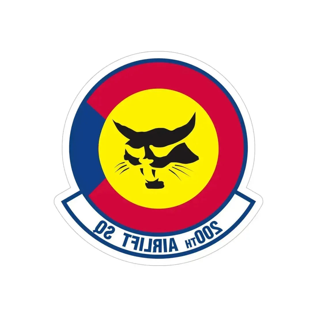 200 Airlift Squadron (U.S. Air Force) REVERSE PRINT Transparent Die-Cut STICKER 5 Inch Die-Cut Transparent - The Sticker Space