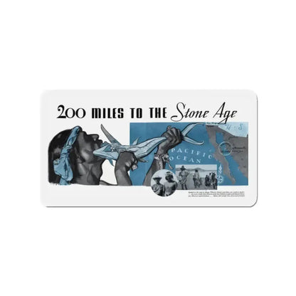 200 Miles To The Stone Age, The American Magazine, July 1936 (Magazine Illustration) Refrigerator Magnet 2 Inch - The Sticker Space