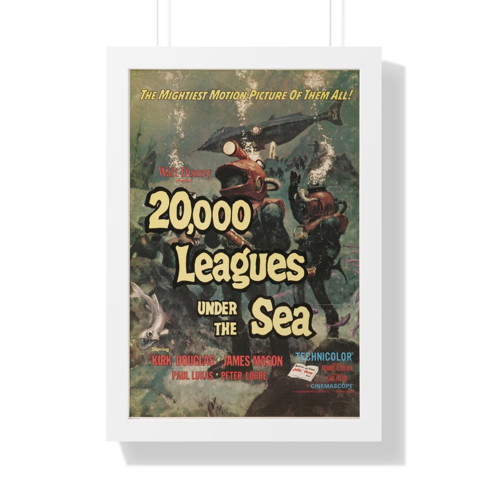 20,000 LEAGUES UNDER THE SEA 1954 - Framed Movie Poster-16″ x 24″-The Sticker Space