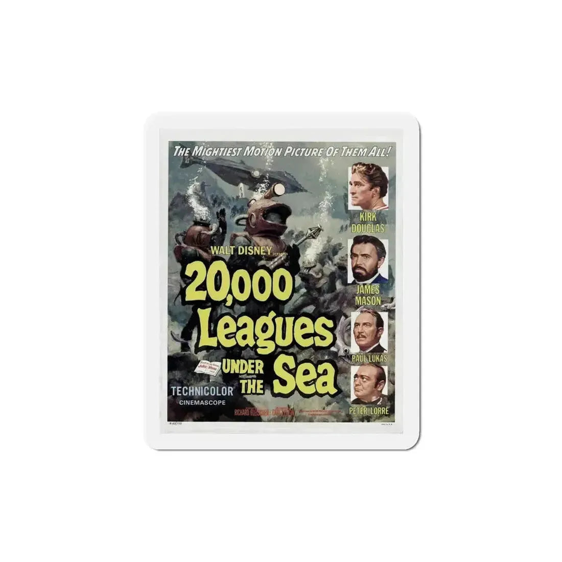 20000 Leagues Under the Sea 1954 Movie Poster Refrigerator Magnet - The Sticker Space