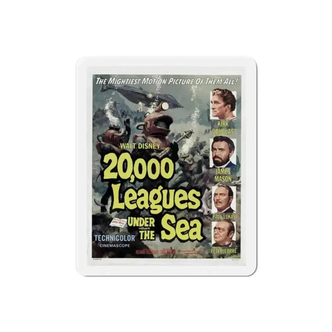 20000 Leagues Under the Sea 1954 Movie Poster Refrigerator Magnet - The Sticker Space