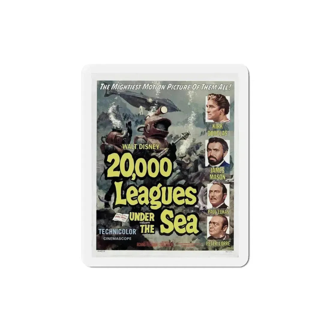 20000 Leagues Under the Sea 1954 Movie Poster Refrigerator Magnet - The Sticker Space