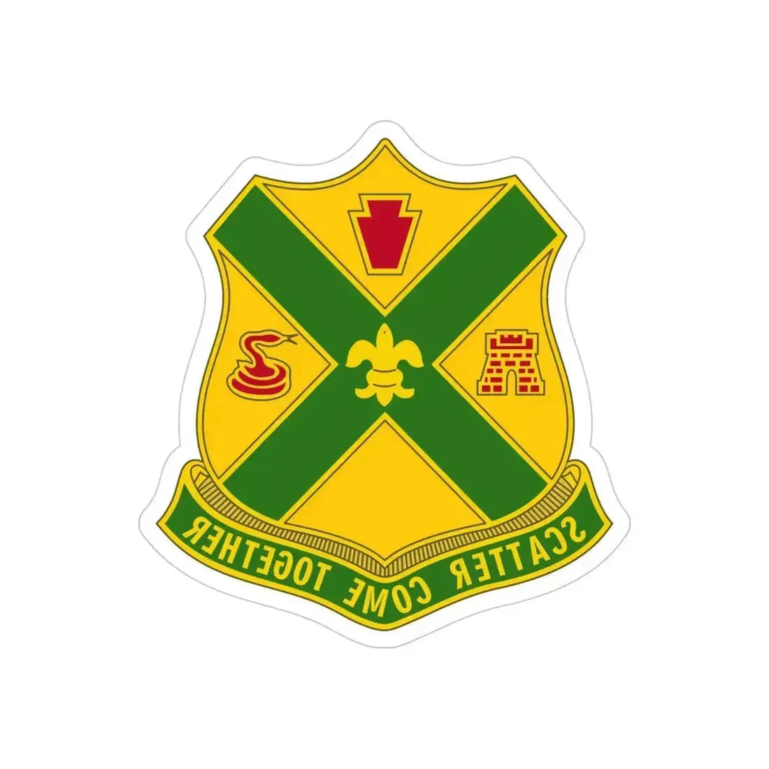 200th Field Artillery Battalion (U.S. Army) REVERSE PRINT Transparent Die-Cut STICKER 4 Inch Die-Cut Transparent - The Sticker Space