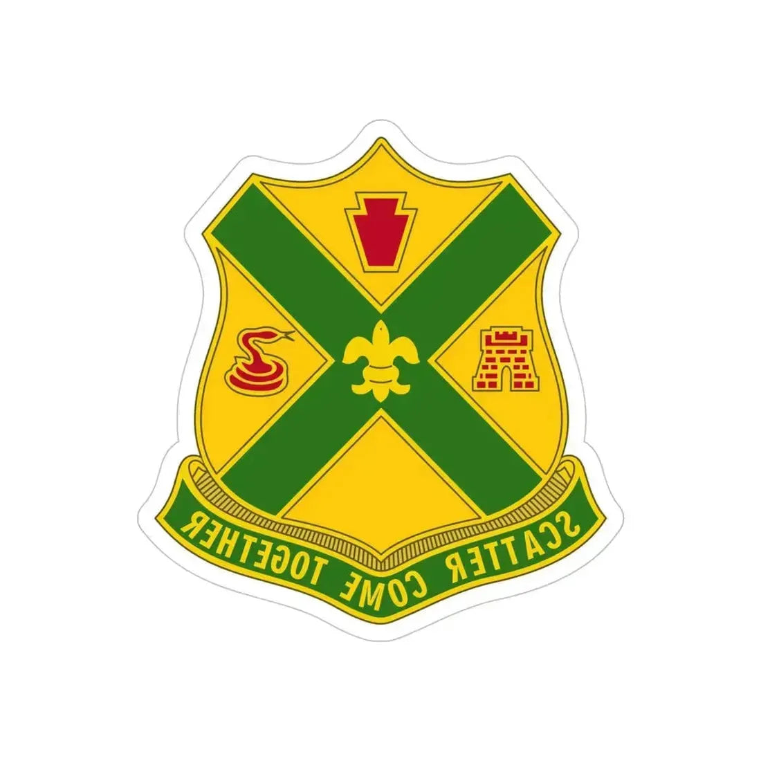 200th Field Artillery Battalion (U.S. Army) REVERSE PRINT Transparent Die-Cut STICKER 5 Inch Die-Cut Transparent - The Sticker Space