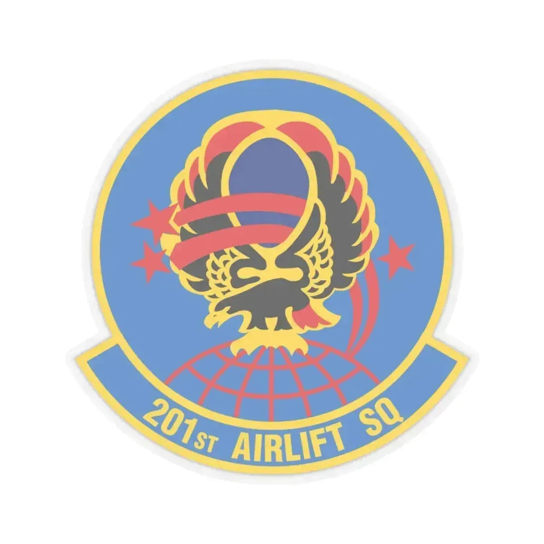 201 Airlift Squadron (U.S. Air Force) STICKER Vinyl Kiss-Cut Decal 3 Inch Transparent - The Sticker Space