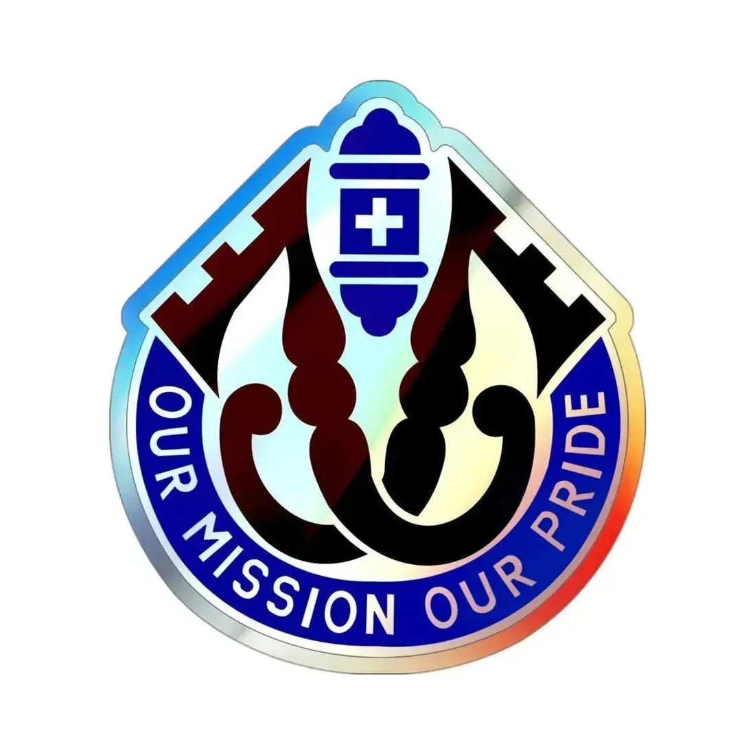 201 Evacuation Hospital (U.S. Army) Holographic STICKER Die-Cut Vinyl Decal 3 Inch Holographic - The Sticker Space
