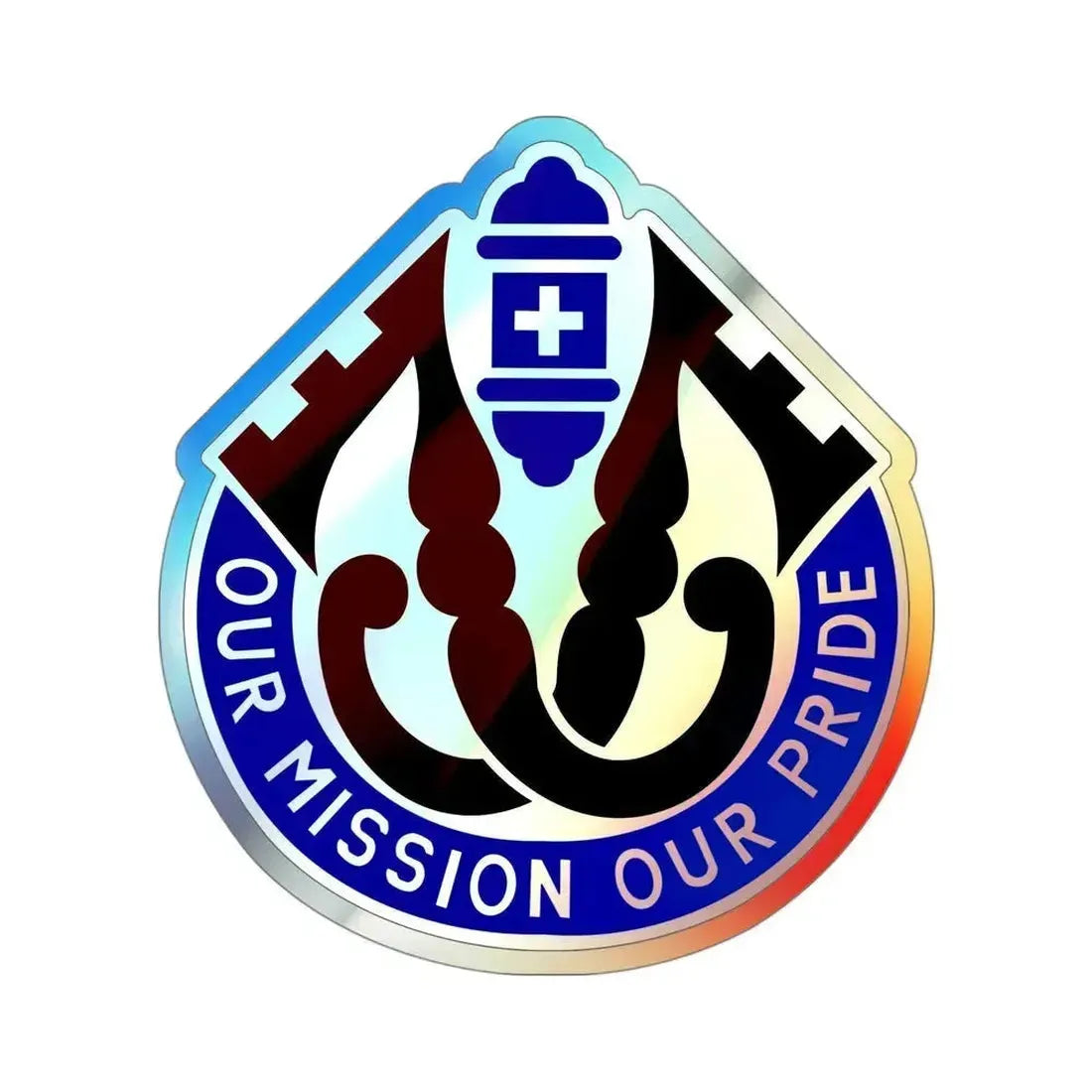 201 Evacuation Hospital (U.S. Army) Holographic STICKER Die-Cut Vinyl Decal 4 Inch Holographic - The Sticker Space