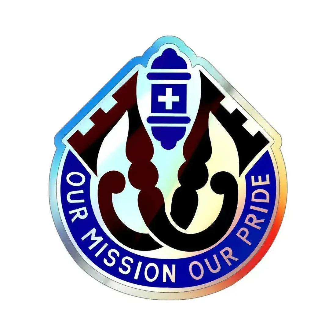 201 Evacuation Hospital (U.S. Army) Holographic STICKER Die-Cut Vinyl Decal 5 Inch Holographic - The Sticker Space