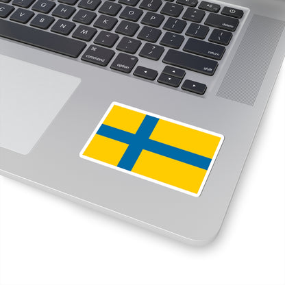 Unofficial flag of Ostergotland (Sweden) STICKER Vinyl Kiss-Cut Decal