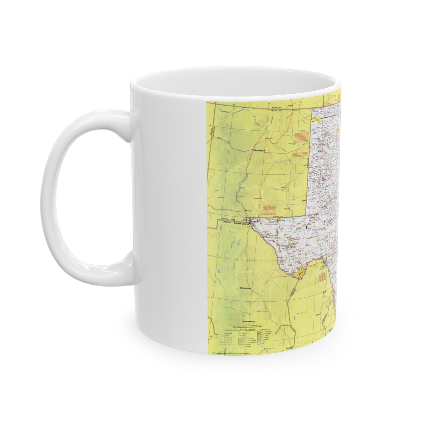 USA - South Central States 1 (1974) (Map) White Coffee Mug-The Sticker Space