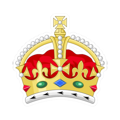 2022 pattern Tudor Crown 2D Sodacan style (United Kingdom) (Coat of Arms) STICKER Vinyl Kiss-Cut Decal 2 Inch White - The Sticker Space