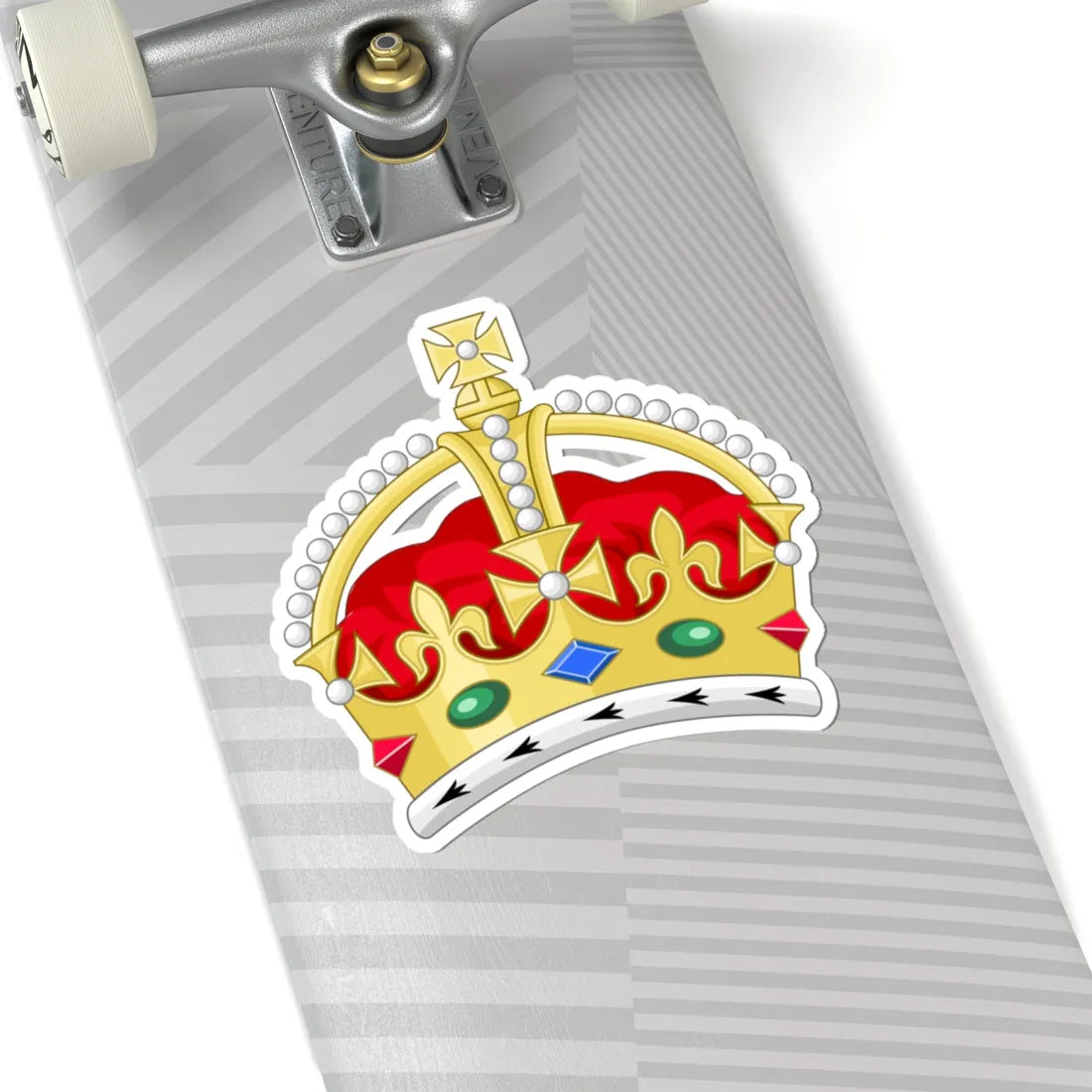 2022 pattern Tudor Crown 2D Sodacan style (United Kingdom) (Coat of Arms) STICKER Vinyl Kiss-Cut Decal - The Sticker Space