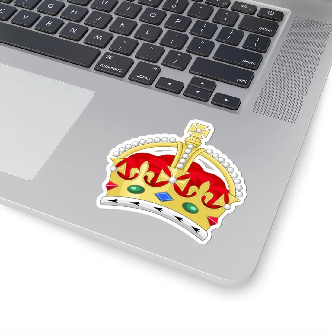 2022 pattern Tudor Crown 2D Sodacan style (United Kingdom) (Coat of Arms) STICKER Vinyl Kiss-Cut Decal - The Sticker Space