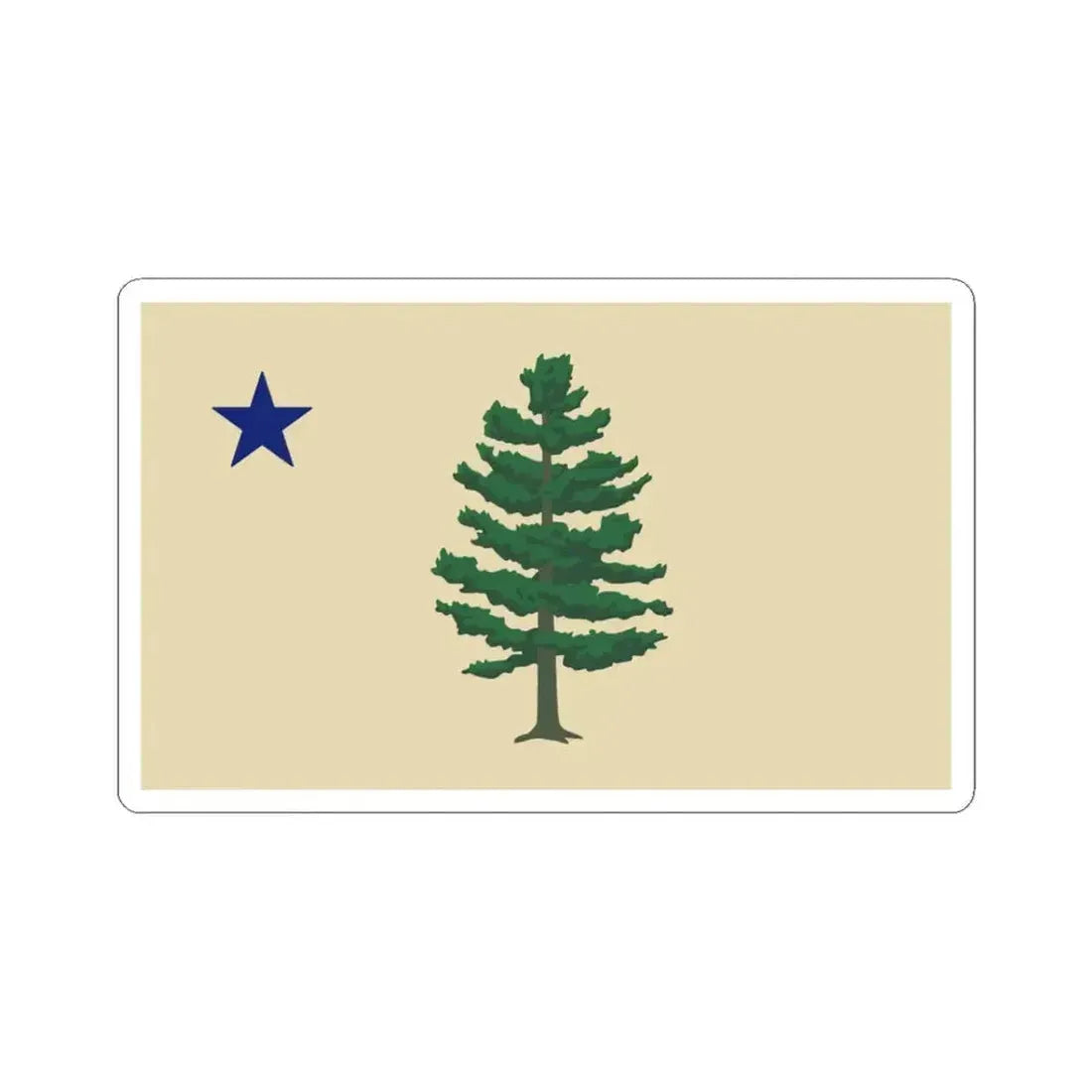 2024 Design of the 1901 Maine Flag (United States) STICKER Vinyl Kiss-Cut Decal 3 Inch White - The Sticker Space
