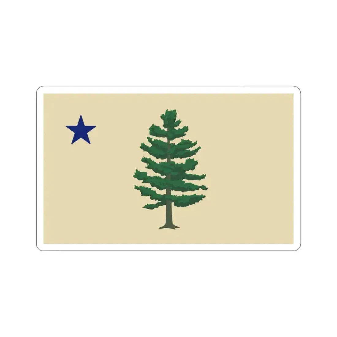 2024 Design of the 1901 Maine Flag (United States) STICKER Vinyl Kiss-Cut Decal 4 Inch White - The Sticker Space