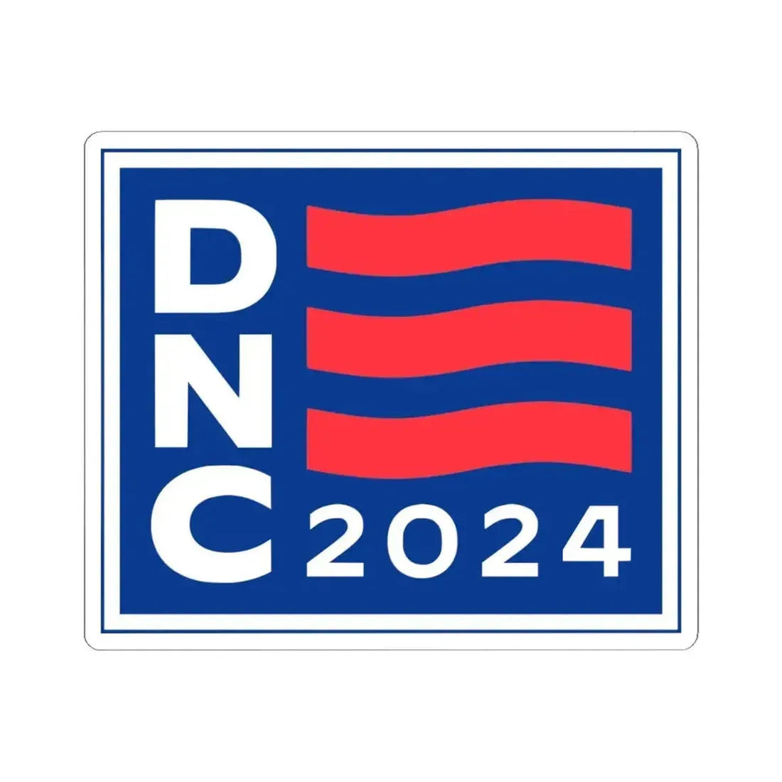 2024 DNC Logo (United States) (Political) STICKER Vinyl Kiss-Cut Decal 4 Inch White - The Sticker Space