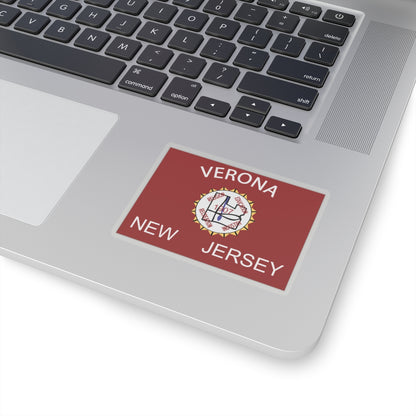 Flag of Verona, New Jersey - STICKER Vinyl Kiss-Cut Decal