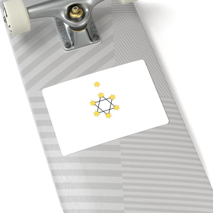 Herzls Zionist Flag (Israel) STICKER Vinyl Kiss-Cut Decal
