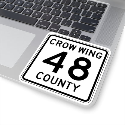 Crow Wing County 48 (Minnesota) (Road Sign) STICKER Vinyl Kiss-Cut Decal