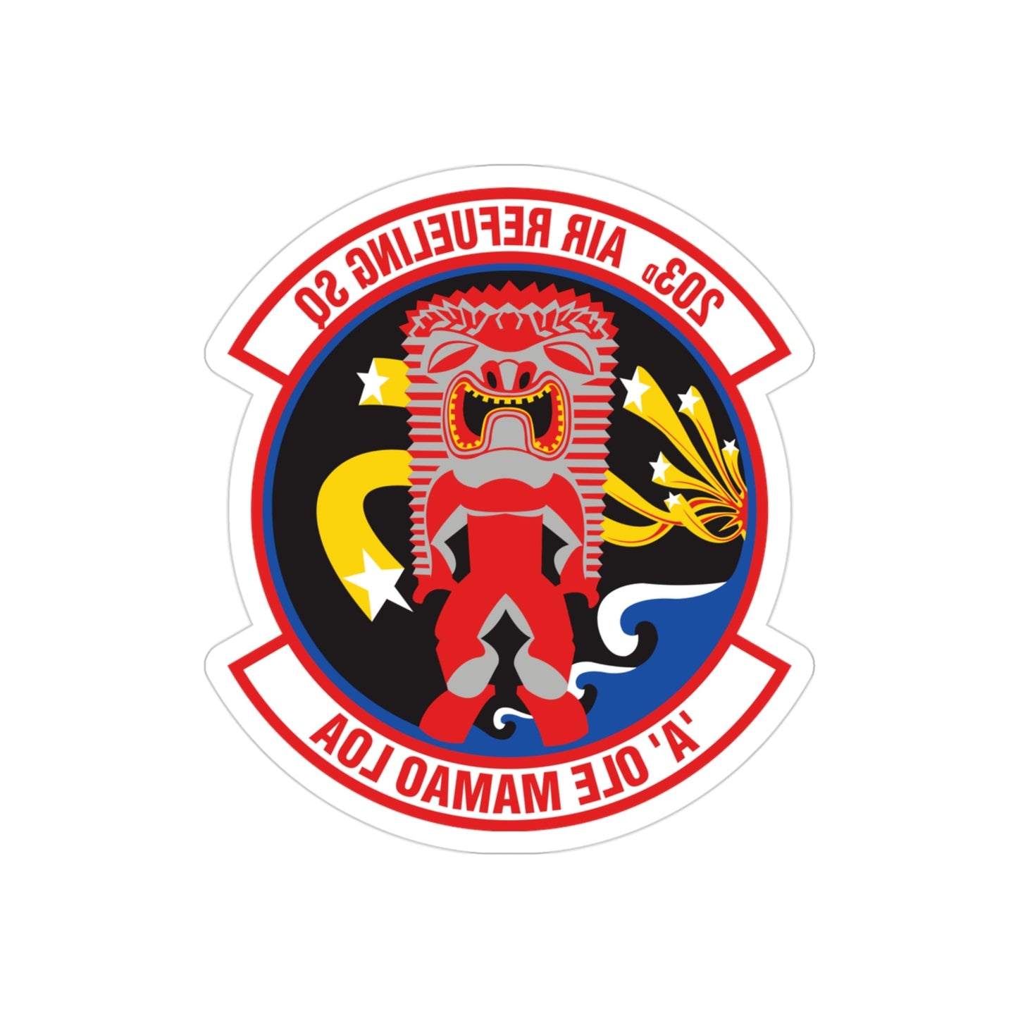 203 Air Refueling Squadron (U.S. Air Force) REVERSE PRINT Transparent STICKER-3" × 3"-The Sticker Space