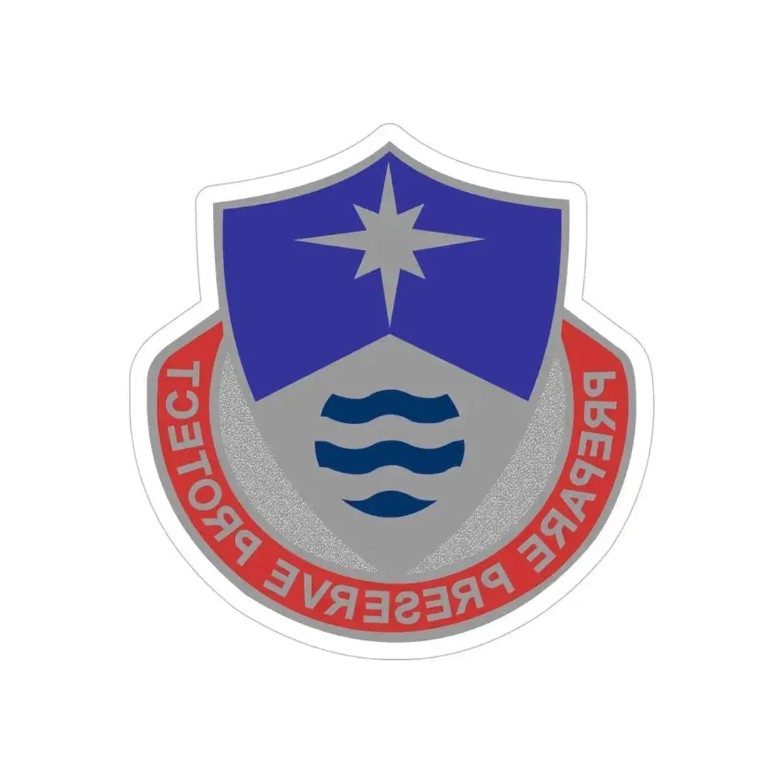 203 Personnel Services Battalion (U.S. Army) REVERSE PRINT Transparent Die-Cut STICKER 5 Inch Die-Cut Transparent - The Sticker Space