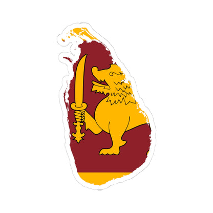 Flag-map of Sri Lanka (Sri Lanka) STICKER Vinyl Kiss-Cut Decal