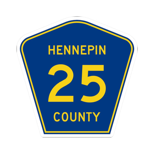 Hennepin County 25 (Minnesota) (Road Sign) STICKER Vinyl Kiss-Cut Decal