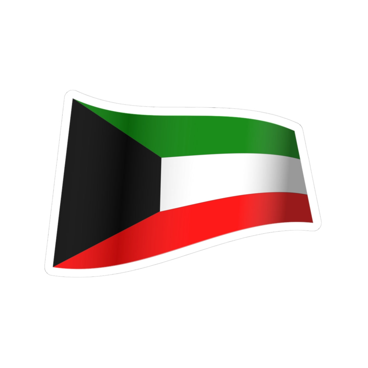 Kuwait Flag - iconic waving (Kuwait) STICKER Vinyl Kiss-Cut Decal