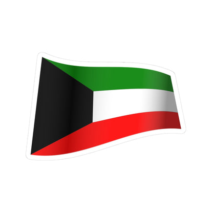 Kuwait Flag - iconic waving (Kuwait) STICKER Vinyl Kiss-Cut Decal