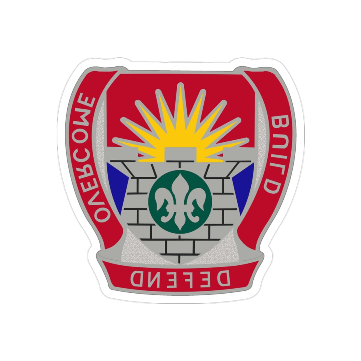 204 Engineer Battalion (U.S. Army) REVERSE PRINT Transparent STICKER-2" × 2"-The Sticker Space