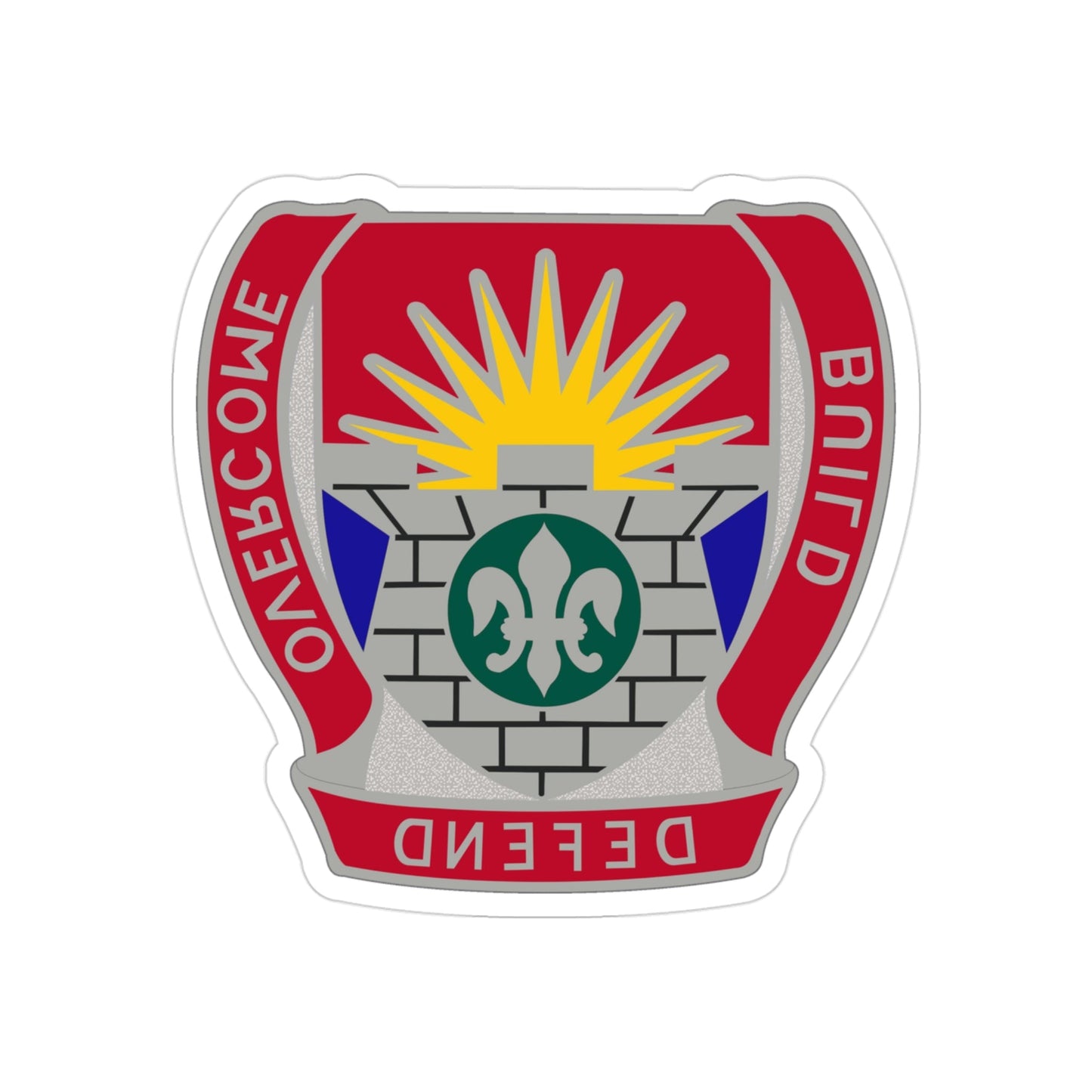 204 Engineer Battalion (U.S. Army) REVERSE PRINT Transparent STICKER-3" × 3"-The Sticker Space