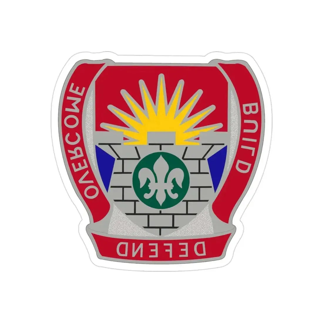 204 Engineer Battalion (U.S. Army) REVERSE PRINT Transparent Die-Cut STICKER 3 Inch Die-Cut Transparent - The Sticker Space