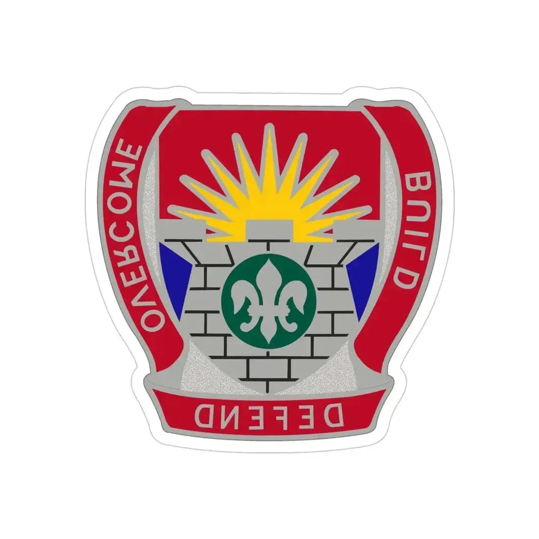 204 Engineer Battalion (U.S. Army) REVERSE PRINT Transparent Die-Cut STICKER 4 Inch Die-Cut Transparent - The Sticker Space