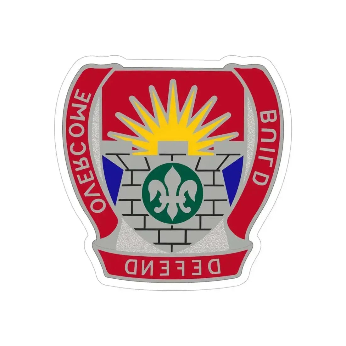 204 Engineer Battalion (U.S. Army) REVERSE PRINT Transparent Die-Cut STICKER 5 Inch Die-Cut Transparent - The Sticker Space