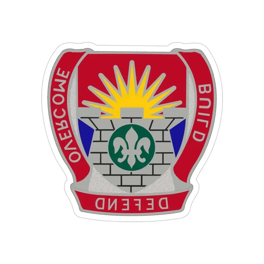 204 Engineer Battalion (U.S. Army) REVERSE PRINT Transparent Die-Cut STICKER - The Sticker Space