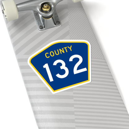 County 132 MN (Minnesota) (Road Sign) STICKER Vinyl Kiss-Cut Decal