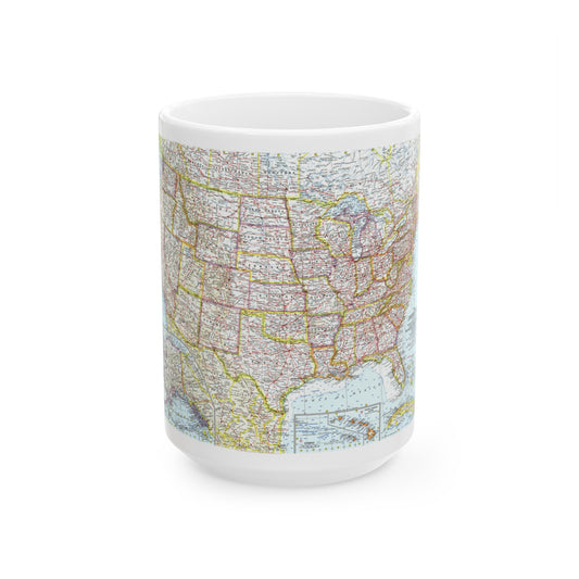 USA - The United States (1961) (Map) White Coffee Mug-15oz-The Sticker Space