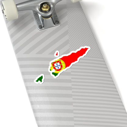 Flag map of Portuguese Timor 1910-1975 STICKER Vinyl Kiss-Cut Decal