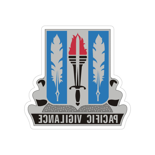 205 Military Intelligence Battalion (U.S. Army) REVERSE PRINT Transparent STICKER-6" × 6"-The Sticker Space