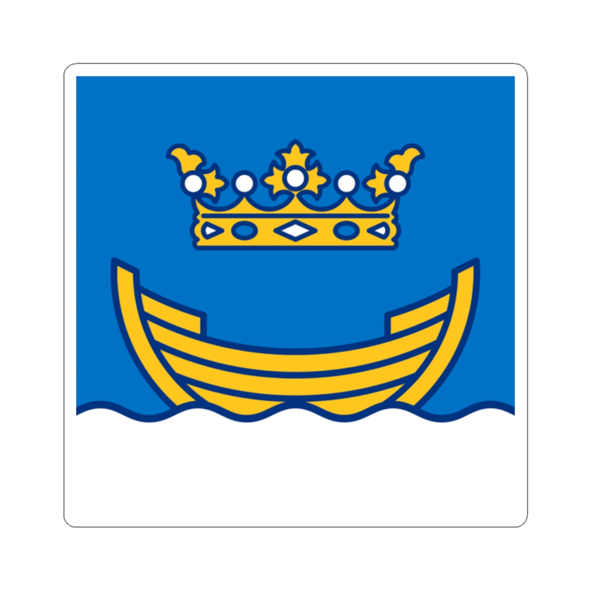 Flag of Helsinki (Finland) STICKER Vinyl Kiss-Cut Decal