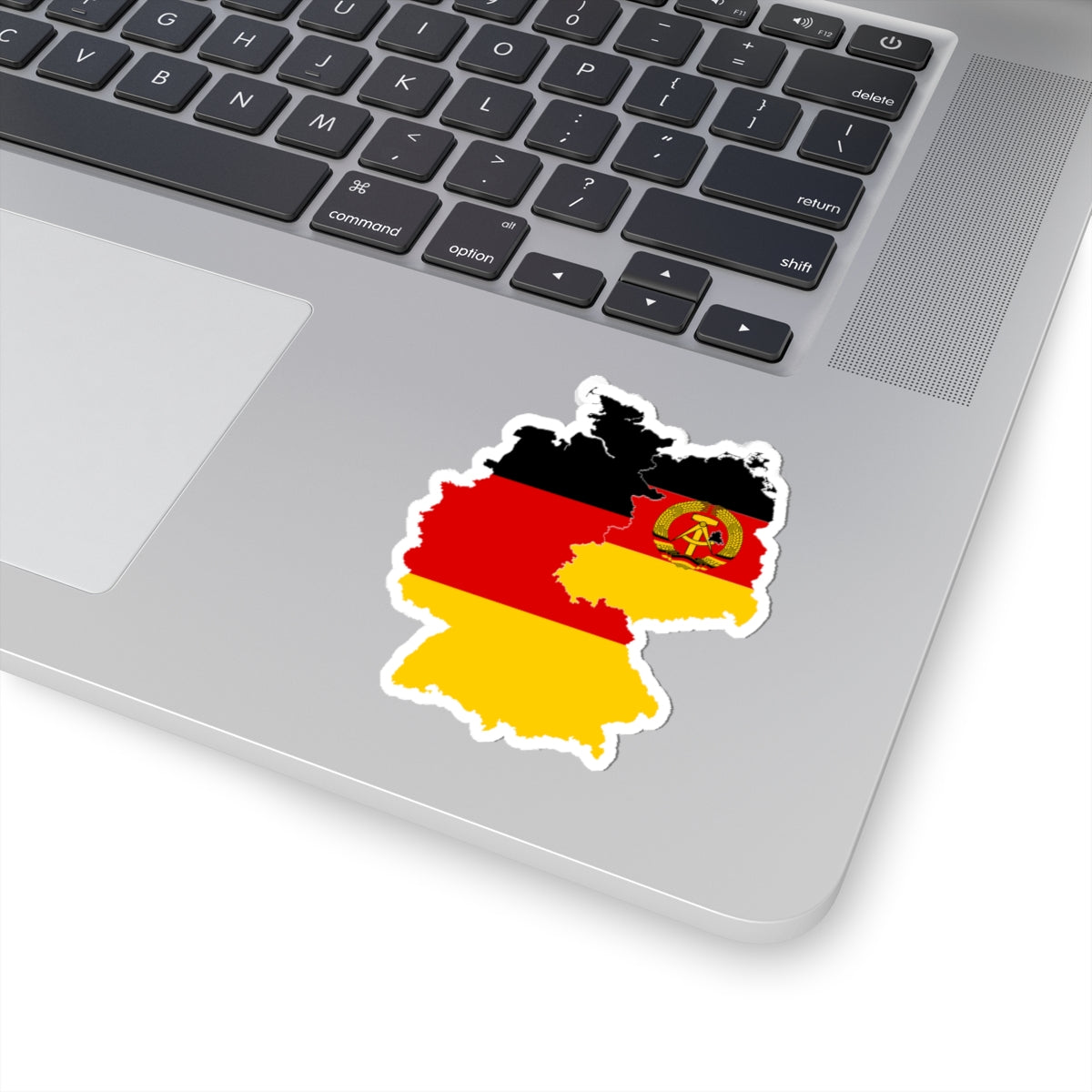 Flag-map of East  West Germany (Germany) STICKER Vinyl Kiss-Cut Decal