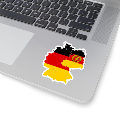 Flag-map of East  West Germany (Germany) STICKER Vinyl Kiss-Cut Decal
