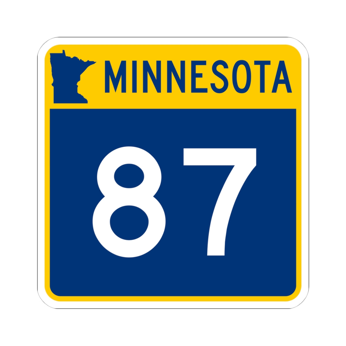 MN-87 (Minnesota) (Road Sign) STICKER Vinyl Kiss-Cut Decal