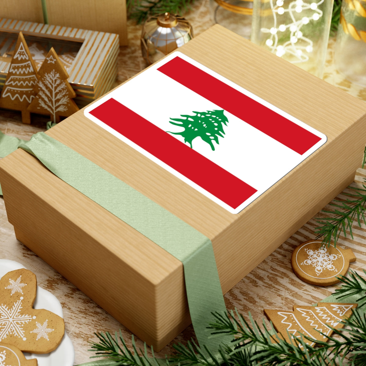Flag of Lebanon (Lebanon) STICKER Vinyl Kiss-Cut Decal