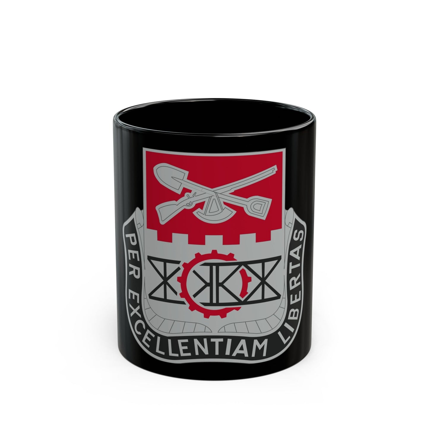 206 Engineer Battalion (U.S. Army) Black Coffee Mug-11oz-The Sticker Space