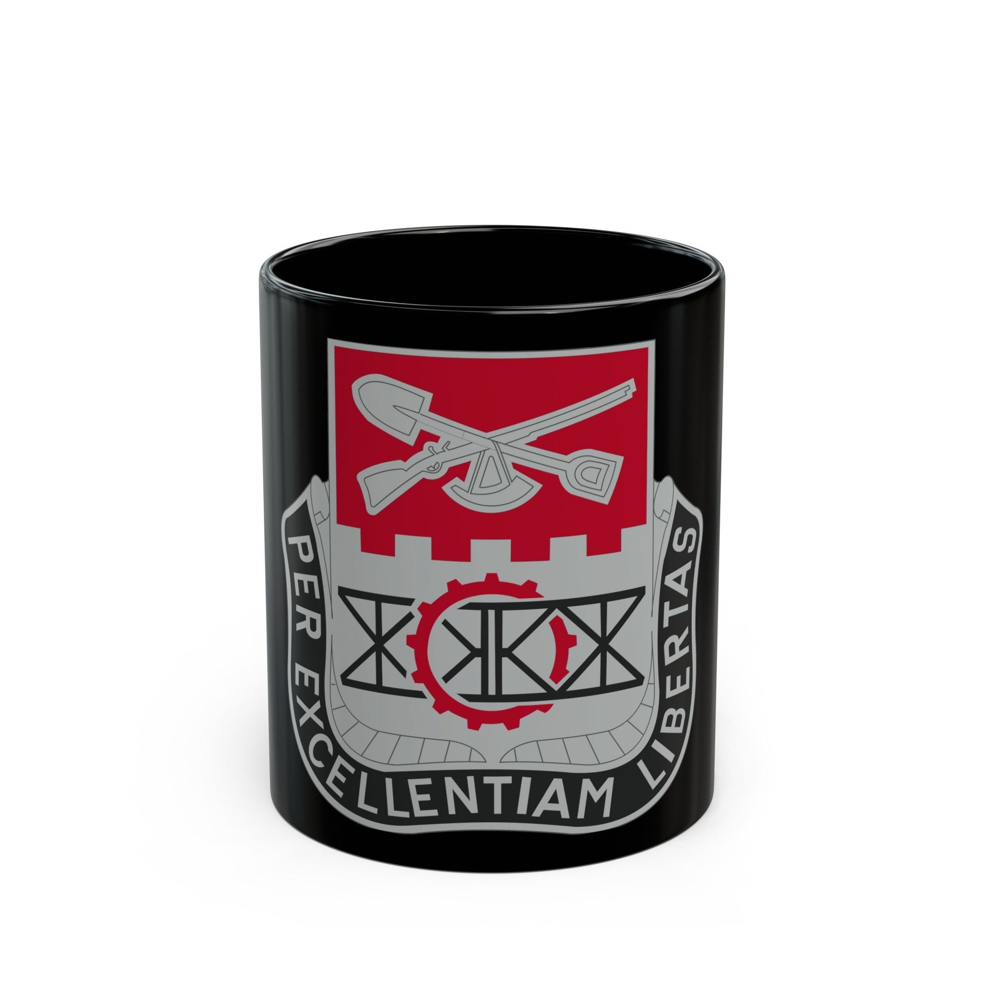 206 Engineer Battalion (U.S. Army) Black Coffee Mug-11oz-The Sticker Space